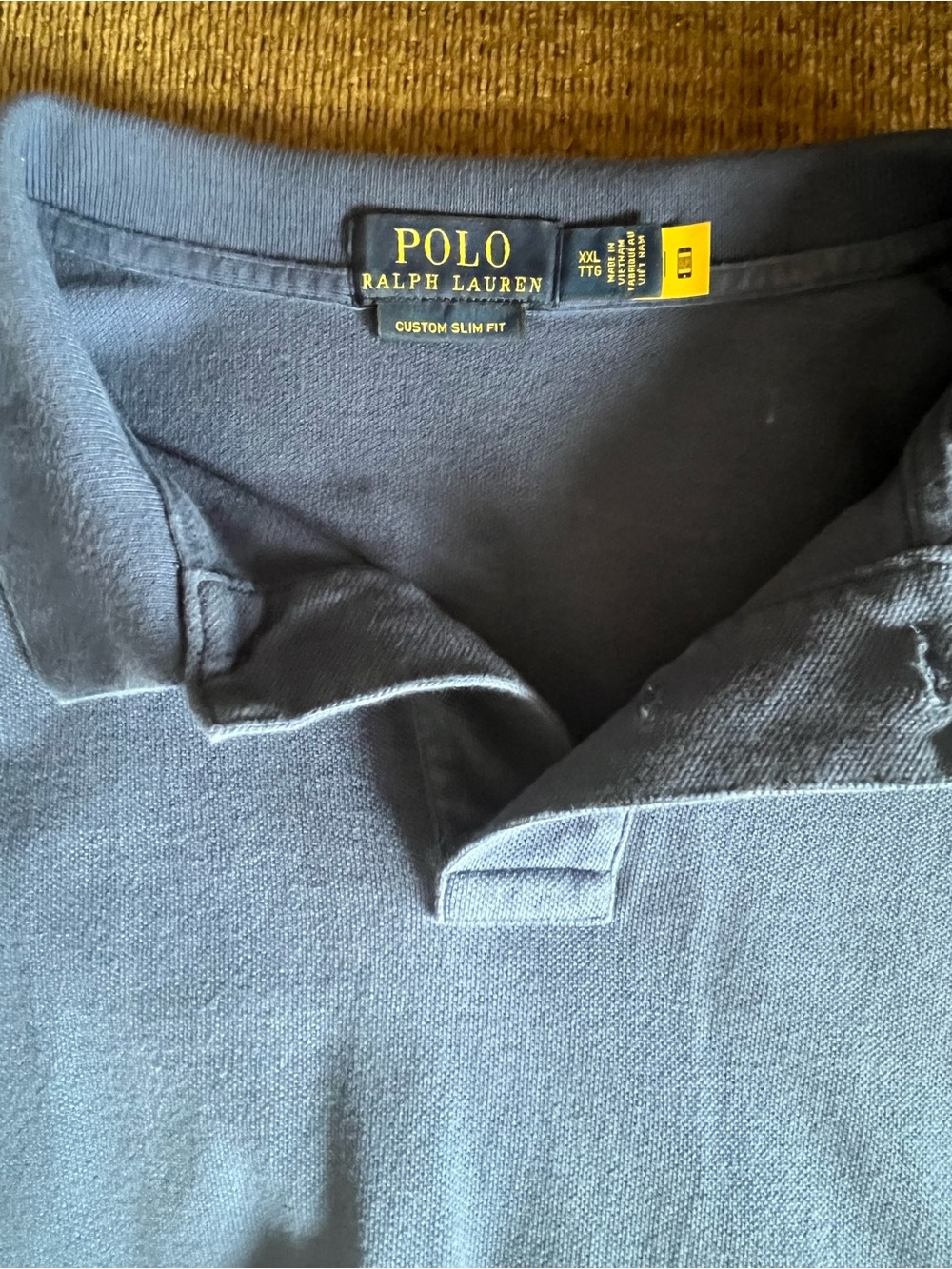 Polo by Ralph Lauren Custom Slim Fit Navy Blue Polo